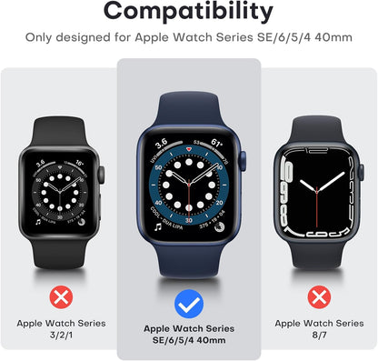 2 Pack Hard Case for Apple Watch Se/Se2/Se3/Series 6/5/4 40Mm, with PC Tempered Glass Screen Protector, Scristant Resistant, Overall Protection Slim Cover for Iwatch S6/S5/S4 40Mm, Blue | with PC Tempered Glass Screen Protector, Scratch Resistant Overall Protection Slim Cover for Iwatch S6/S5/S4 40Mm, Blue