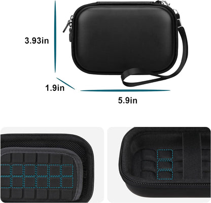 Hard Case for HP Sprocket Portable 2X3 Inch Instant Photo Printer | Zipper Mesh Pocket Fits Photo Paper and Cable, Black