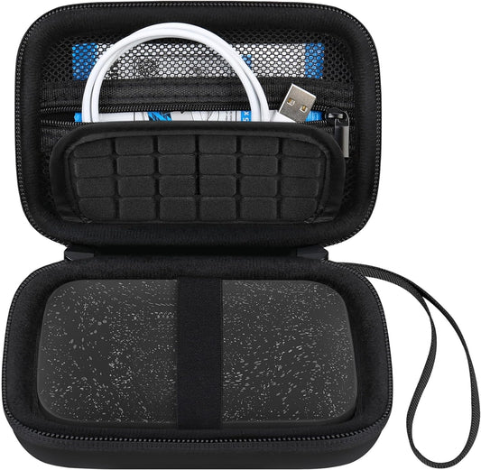 Hard Case for HP Sprocket Portable 2X3 Inch Instant Photo Printer | Zipper Mesh Pocket Fits Photo Paper and Cable, Black