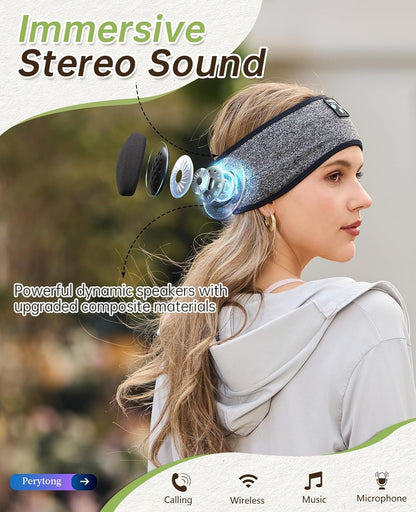 Sleep Headphones Bluetooth 5.4, Sleeping Headphones Headband - Soft Elastic Comfortable Wireless Headband, Gifts for Men Women Teenager